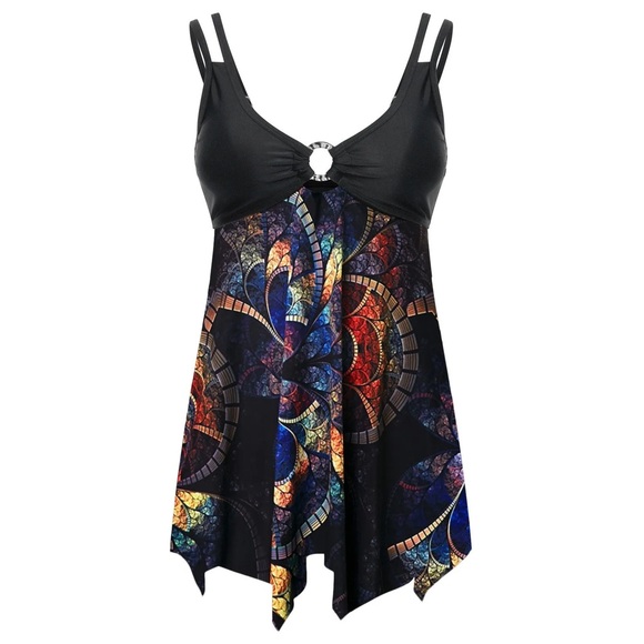 Womens Tummy Control‎ Swimdress Plus Size Skirtini CoverUp Swimsuit L - Picture 3 of 4